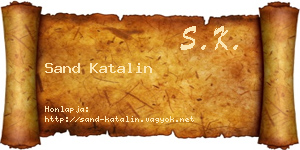 Sand Katalin névjegykártya