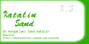 katalin sand business card